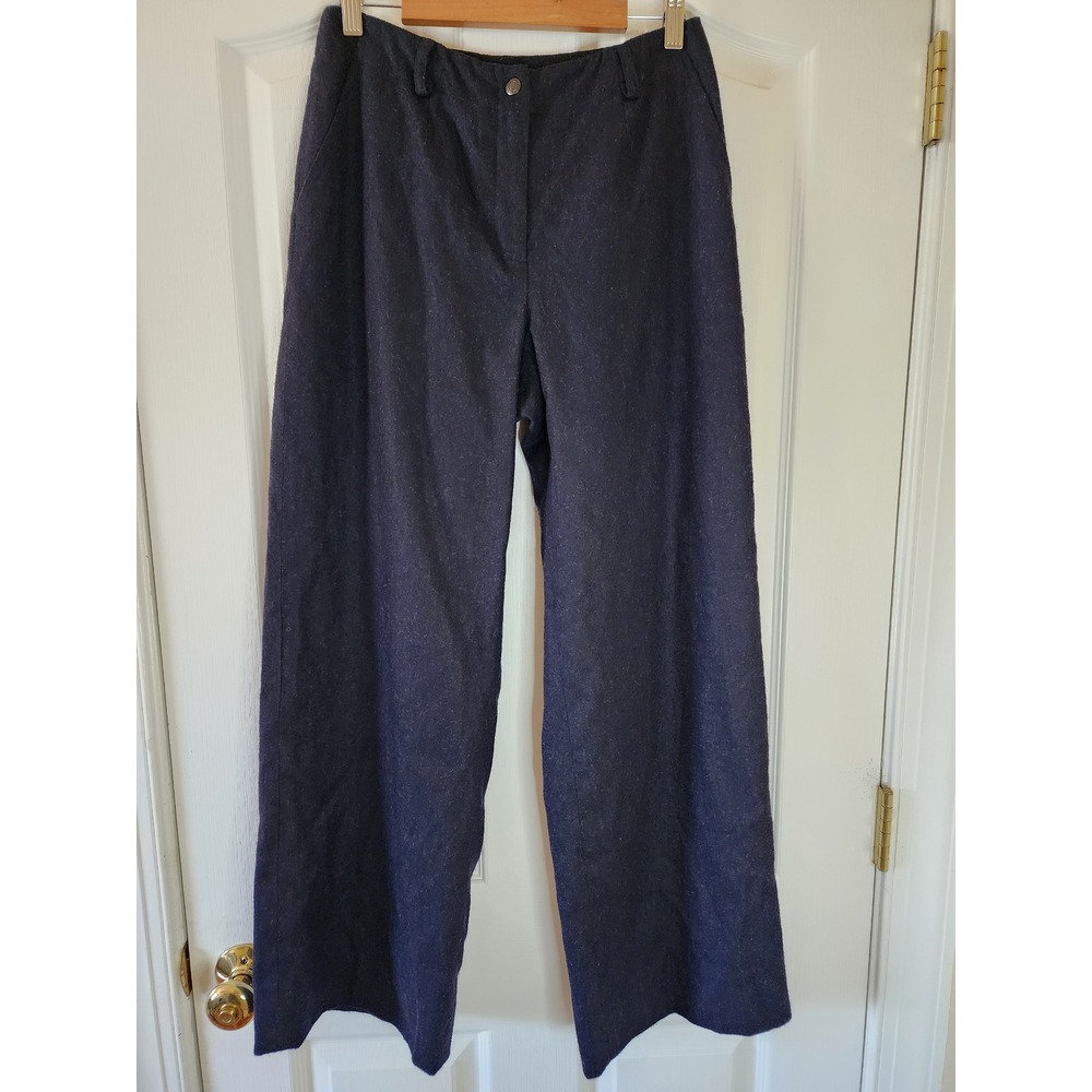 Lauren Ralph Lauren Petite Charcoal Black Wool Blend Wide Leg Trousers Pants 6P
